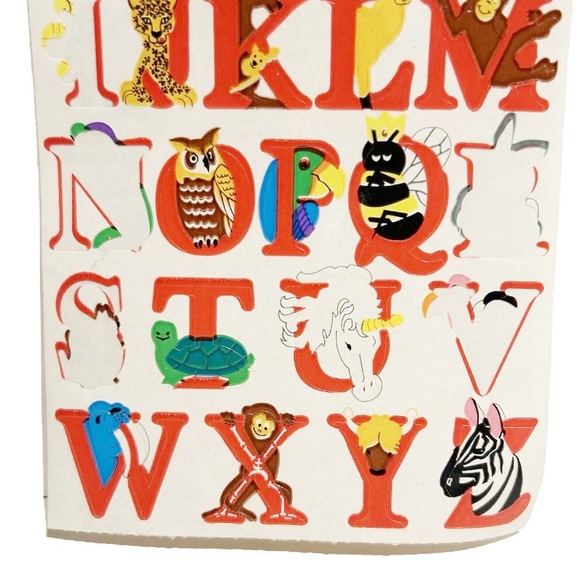 Vintage 1990s Sandylion Sticker Designs Alphabet Animal Letter Sticker Sheet Fun - Picture 4 of 7